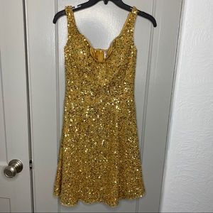 Gold sequin dress